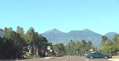 hiway at base of mountain in flagstaff, arizona
