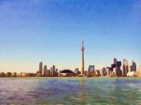city view from lake ontario