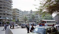 downtown street amongst building in cairo egypt