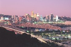 view of the city buildings in cincinnati, ohio, usa