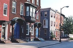 street view of city buildings in harrisburg pennsylvania usa