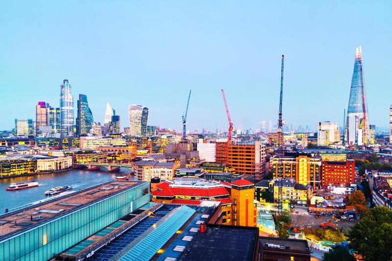 partial view of the busy city of london united kingdom.