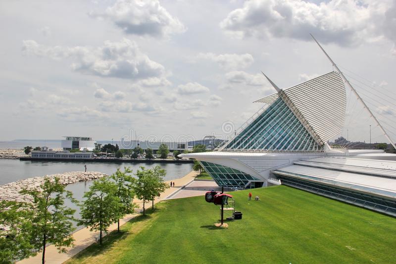 view of waterfront and building in milwaukee wisconsin usa